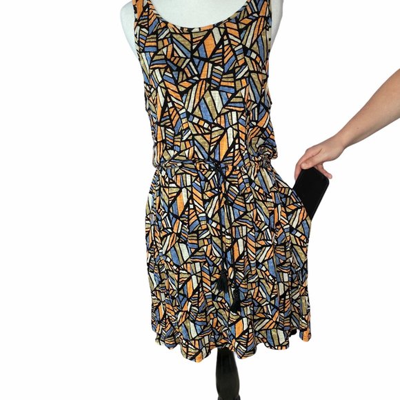 Lucky Brand Allover printed geometric print dress - Picture 1 of 8